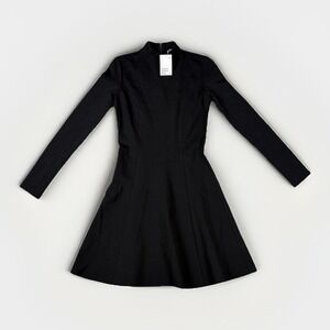H&M Dress Size Small Black Mock Neck Long Sleeve A Line NWT